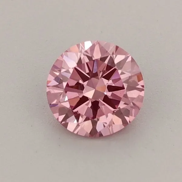 0.51ct ROUND Fancy Vivid Pink VVS2 Coloured Lab diamond