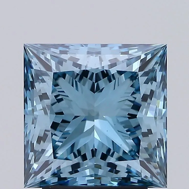 3.15ct PRINCESS Fancy Vivid Blue VS1 Coloured Lab diamond