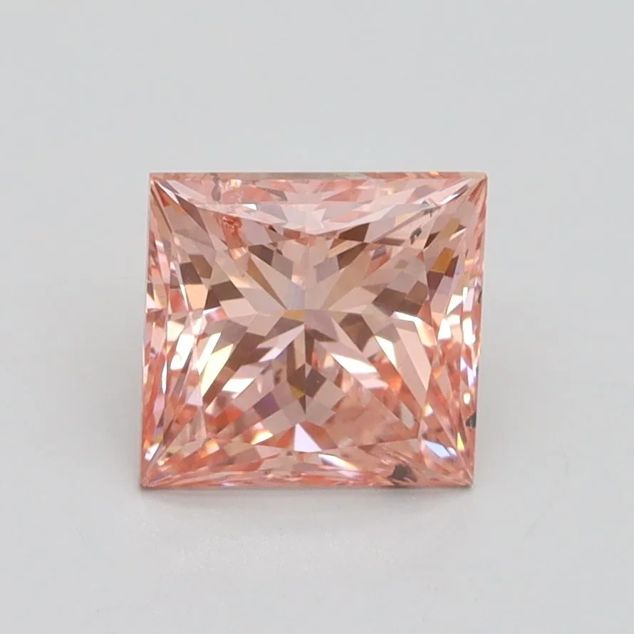 1.50ct PRINCESS Fancy Intense Pink SI2 Coloured Lab diamond