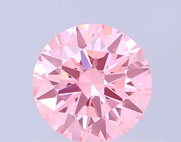 0.46ct ROUND Fancy Vivid Pink VVS2 Coloured Lab diamond