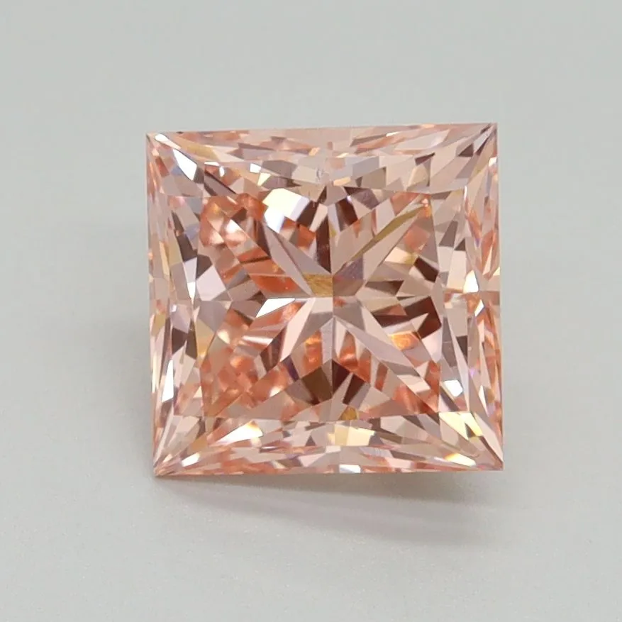 1.91ct PRINCESS Fancy Intense Pink VS2 Coloured Lab diamond