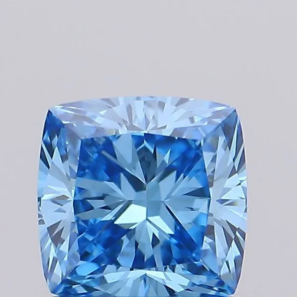 0.67ct CUSHION Fancy Vivid Blue VVS2 Coloured Lab diamond