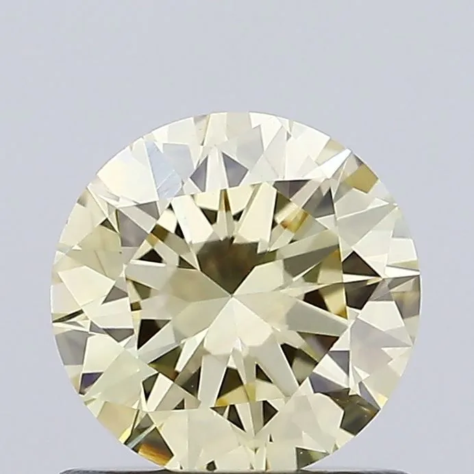 0.81ct ROUND Fancy Light Yellow VVS2 Coloured Lab diamond