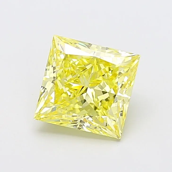 3.02ct PRINCESS Fancy Intense Yellow VS1 Coloured Lab diamond