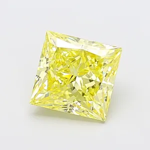 3.02ct PRINCESS Fancy Intense Yellow VS1 Coloured Lab diamond