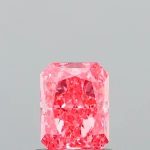 0.95ct RADIANT Fancy Vivid Pink VVS2 Coloured Lab diamond