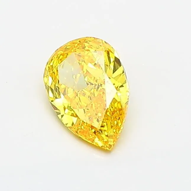 0.58ct PEAR Fancy Vivid Yellow VVS2 Coloured Lab diamond