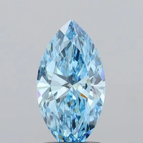 1.09ct MARQUISE Fancy Vivid Blue VVS2 Coloured Lab diamond