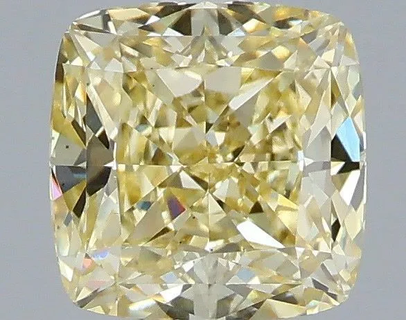 1.09ct CUSHION Fancy Light Yellow VS2 Coloured Lab diamond