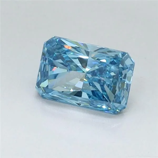 0.48ct RADIANT Fancy Vivid Blue VS1 Coloured Lab diamond