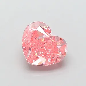1.65ct HEART Fancy Vivid Pink VS1 Coloured Lab diamond