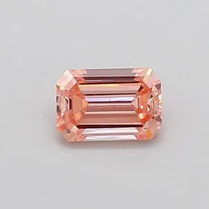 0.31ct EMERALD Fancy Intense Pink VS2 Coloured Lab diamond