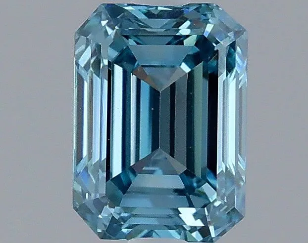 1.42ct EMERALD Fancy Vivid Blue VS1 Coloured Lab diamond