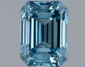 1.42ct EMERALD Fancy Vivid Blue VS1 Coloured Lab diamond