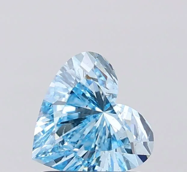 0.90ct HEART Fancy Vivid Blue SI1 Coloured Lab diamond