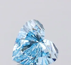0.9ct HEART Fancy Vivid Blue SI1 Coloured Lab diamond