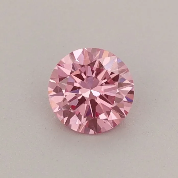 0.38ct ROUND Fancy Vivid Pink VS1 Coloured Lab diamond