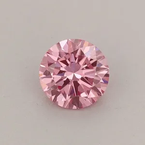 0.38ct ROUND Fancy Vivid Pink VS1 Coloured Lab diamond