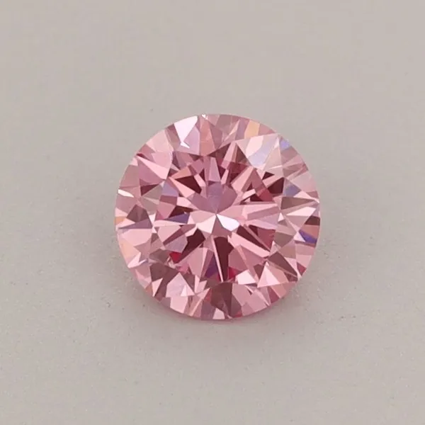 0.38ct ROUND Fancy Vivid Pink VS1 Coloured Lab diamond