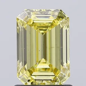 1.2ct EMERALD Fancy Intense Yellow VS2 Coloured Lab diamond