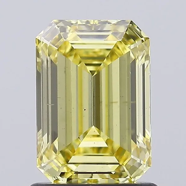 1.2ct EMERALD Fancy Intense Yellow VS2 Coloured Lab diamond