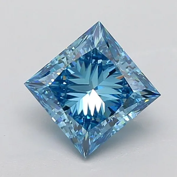 3.51ct PRINCESS Fancy Vivid Blue VS1 Coloured Lab diamond