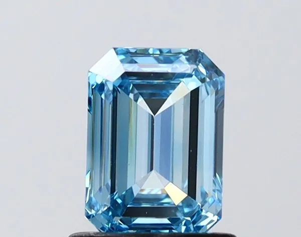 1.04ct EMERALD Fancy Vivid Blue VS1 Coloured Lab diamond