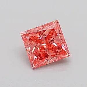 0.44ct PRINCESS Fancy Vivid Pink VS2 Coloured Lab diamond