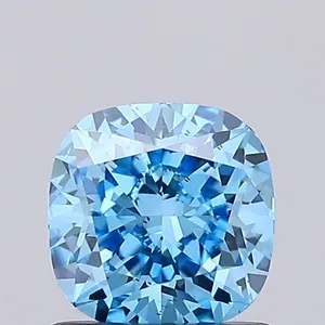 1.01ct CUSHION Fancy Vivid Blue SI1 Coloured Lab diamond