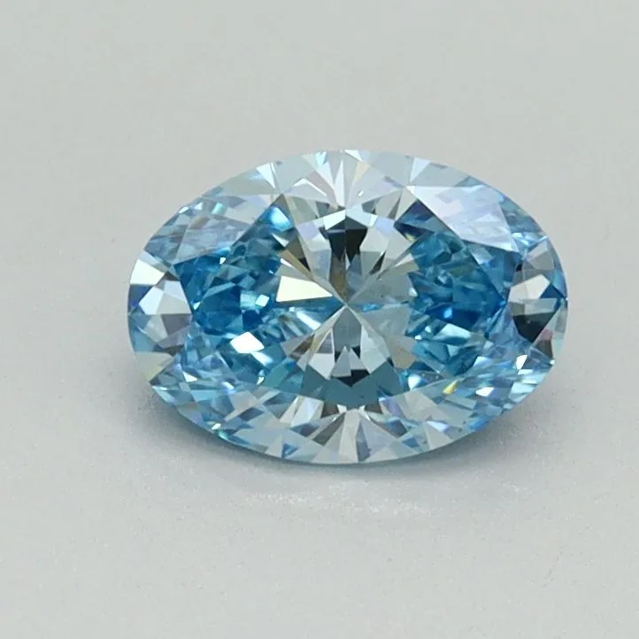 0.61ct OVAL Fancy Vivid Blue VS2 Coloured Lab diamond