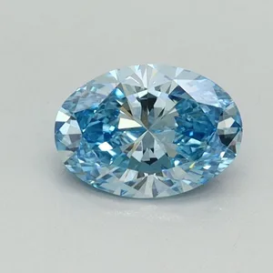 0.61ct OVAL Fancy Vivid Blue VS2 Coloured Lab diamond