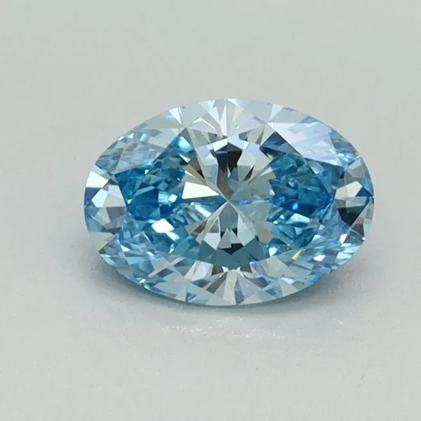 0.61ct OVAL Fancy Vivid Blue VS2 Coloured Lab diamond