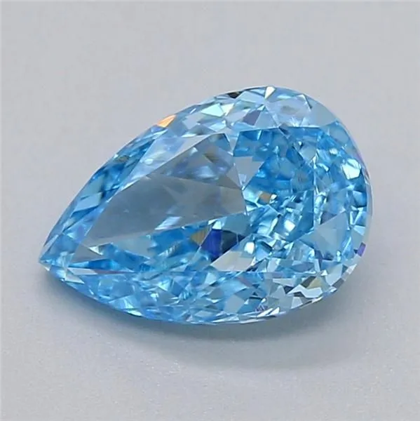 0.71ct PEAR Fancy Vivid Blue VVS2 Coloured Lab diamond