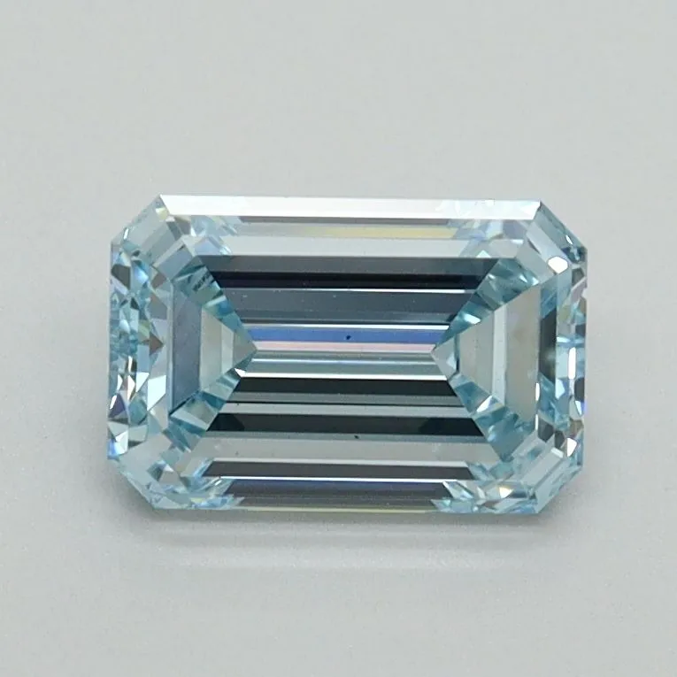 1.08ct EMERALD Fancy Intense Blue VS2 Coloured Lab diamond