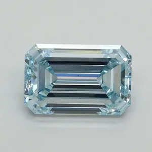 1.08ct EMERALD Fancy Intense Blue VS2 Coloured Lab diamond