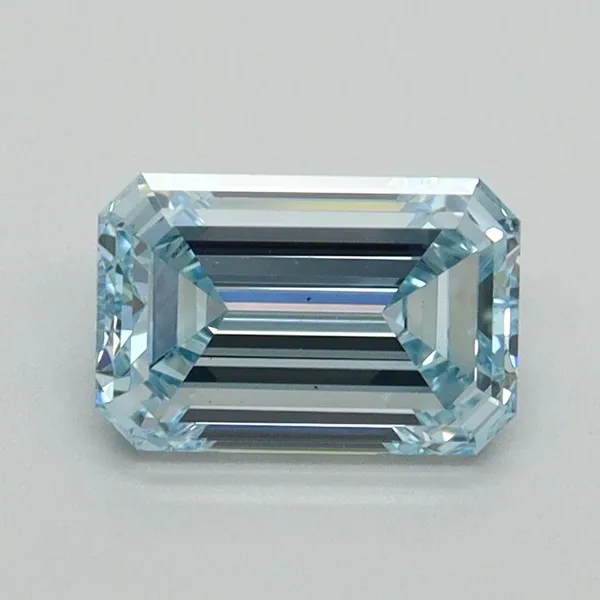 1.08ct EMERALD Fancy Intense Blue VS2 Coloured Lab diamond