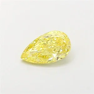 0.95ct PEAR Fancy Intense Yellow VVS2 Coloured Lab diamond