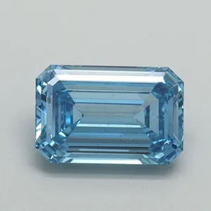 1.01ct EMERALD Fancy Vivid Blue VS2 Coloured Lab diamond