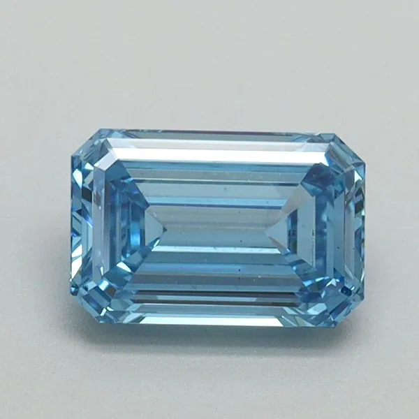 1.01ct EMERALD Fancy Vivid Blue VS2 Coloured Lab diamond