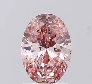 1ct OVAL Fancy Intense Pink SI2 Coloured Lab diamond