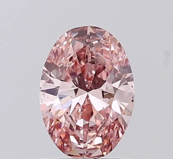 1ct OVAL Fancy Intense Pink SI2 Coloured Lab diamond