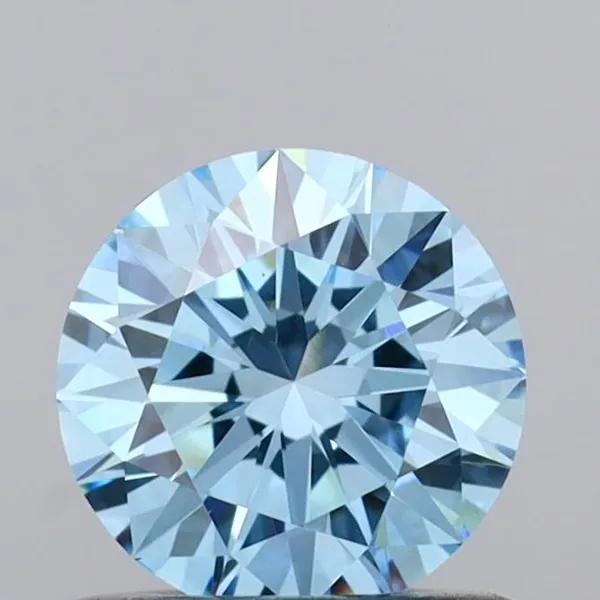 0.73ct ROUND Fancy Vivid Blue VS1 Coloured Lab diamond