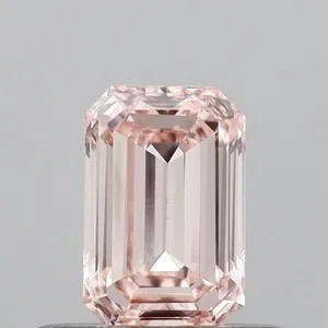 0.45ct EMERALD Fancy Intense Pink VS1 Coloured Lab diamond