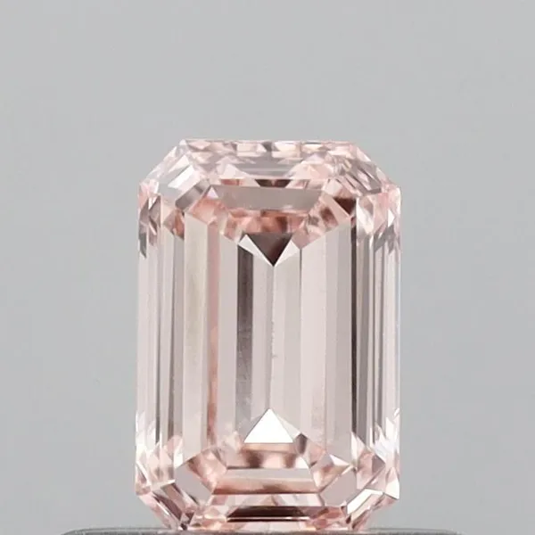 0.45ct EMERALD Fancy Intense Pink VS1 Coloured Lab diamond