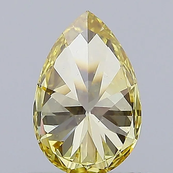 0.68ct PEAR Fancy Intense Yellow VS1 Coloured Lab diamond