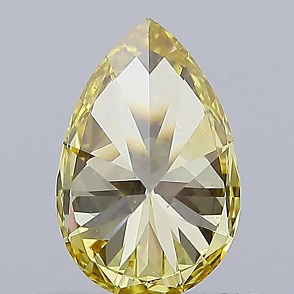 0.68ct PEAR Fancy Intense Yellow VS1 Coloured Lab diamond