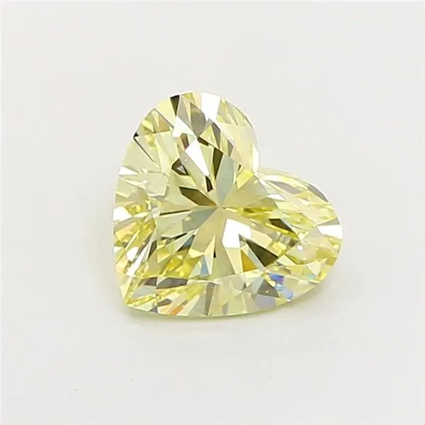 1.6ct HEART Fancy Light Yellow VVS2 Coloured Lab diamond
