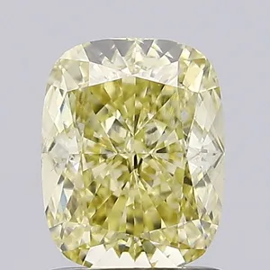 1.46ct CUSHION Fancy Yellow VS1 Coloured Lab diamond