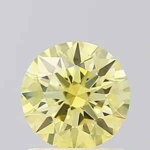 0.78ct ROUND Fancy Vivid Yellow VS1 Coloured Lab diamond