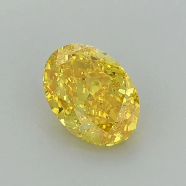 1ct OVAL Fancy Vivid Yellow VVS2 Coloured Lab diamond
